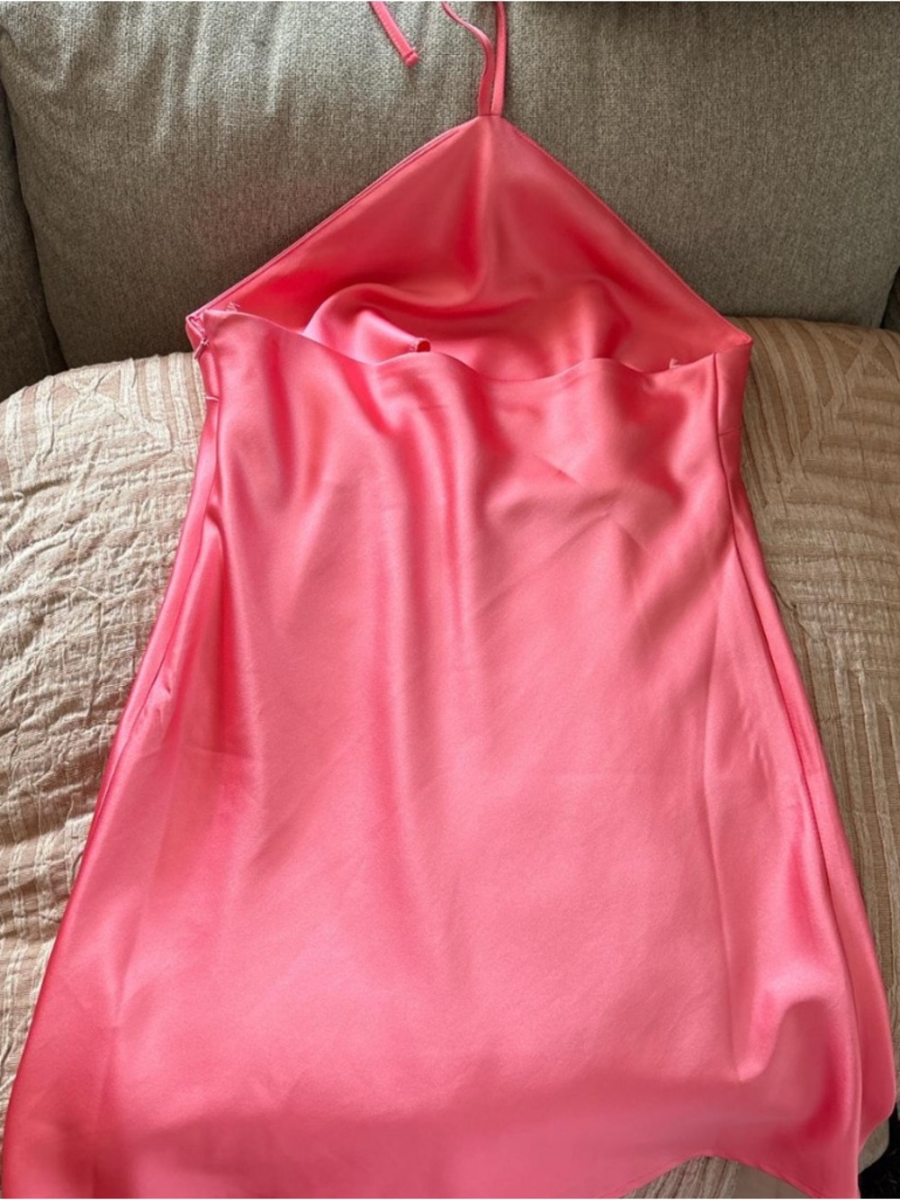 Altar'd State Pink Halter Satin Mini Dress - Picture 3 of 5